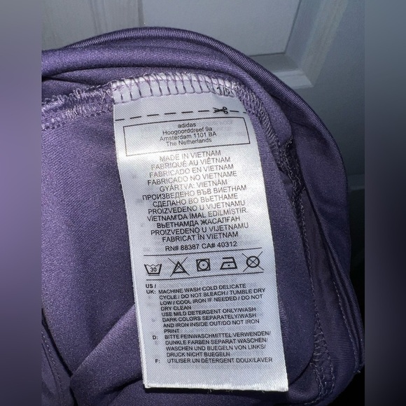 Adidas Women’s Small Originals Cropped Tee Short Sleeve Crop Top S Purple Logo - Picture 8 of 16